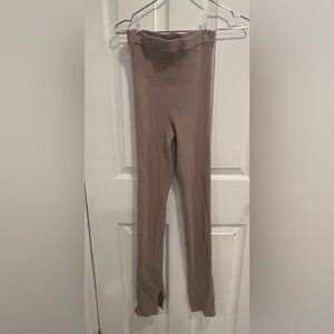 H&M Ribbed High-Waist Leggings Tan Neutral Size S